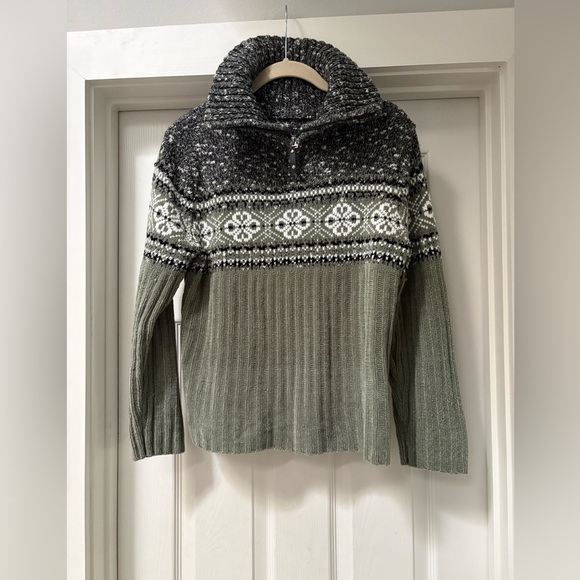 Source Unknown Sweaters - Charcoal and Olive Turtleneck Sweater